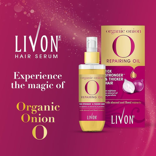 مضبوط اور گھنے بالوں کے لیے Livon Organic Onion Repairing Serum Oil 100ml