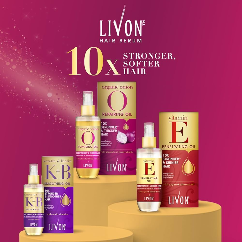 مضبوط اور گھنے بالوں کے لیے Livon Organic Onion Repairing Serum Oil 100ml