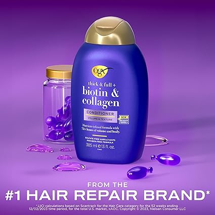 OgxThick اور مکمل + بایوٹین اور کولیجن کنڈیشنر