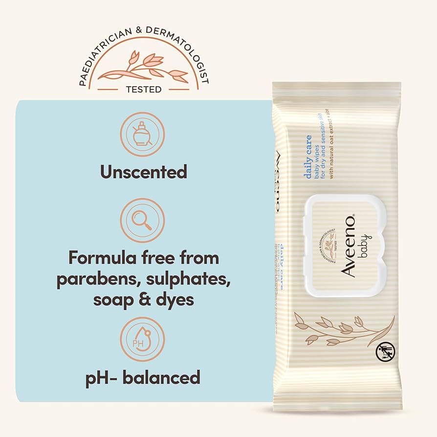 ایوینو بیبی ڈیلی کیئر وائپس، بغیر خوشبو کے، 72 وائپس