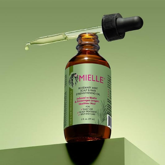Mielle Organics Rosemary Mint Scalp & بالوں کو مضبوط کرنے والا تیل تمام بالوں کی اقسام کے لیے، 2 اونس