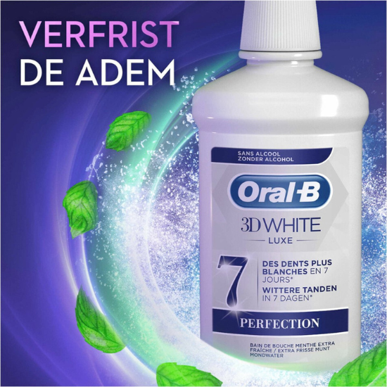 Oral-B 3D وائٹ لکس پرفیکشن ماؤتھ واش کے ساتھ اپنی مسکراہٹ کو تبدیل کریں۔