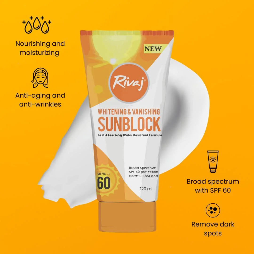 Rivaj Whitening & Vanishing SPF60 Sunblock