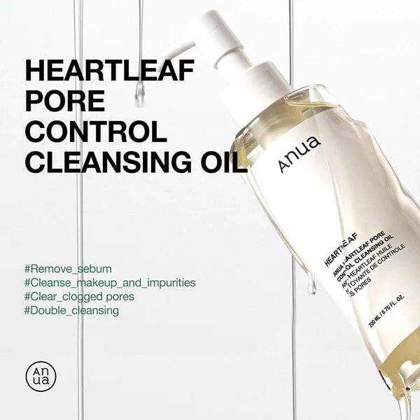 Anua Heartleaf Pore Control Cleansing Oil, Oil Cleanser for Face, Makeup Blackhead Remover, Korean Skin Care (200ml) (original)