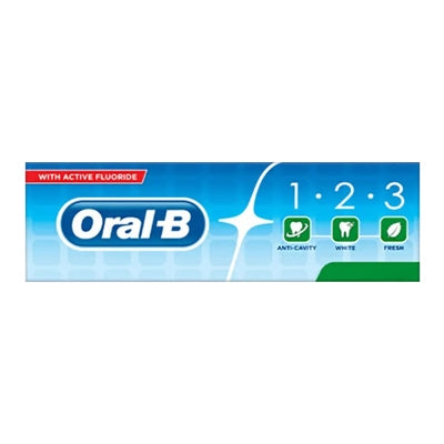 Oral-B 123 ایکٹیو فلورائیڈ ٹوتھ پیسٹ کے ساتھ اضافی تازہ، 100ml