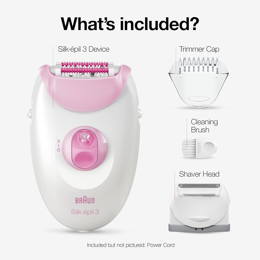 Braun Epilator Silk-epil 3 3-270, Hair Removal for Women, Shaver & Trimmer 3270