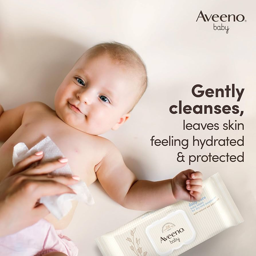 Aveeno Baby Daily Care Wipes, Unscented, 72 Wipes