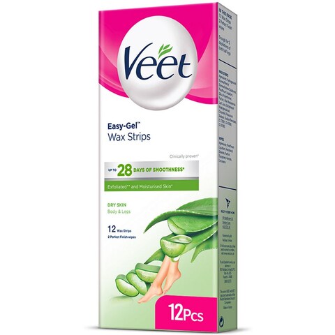 Veet Wax Strips for Dry & Normal Skin – 12 Pack