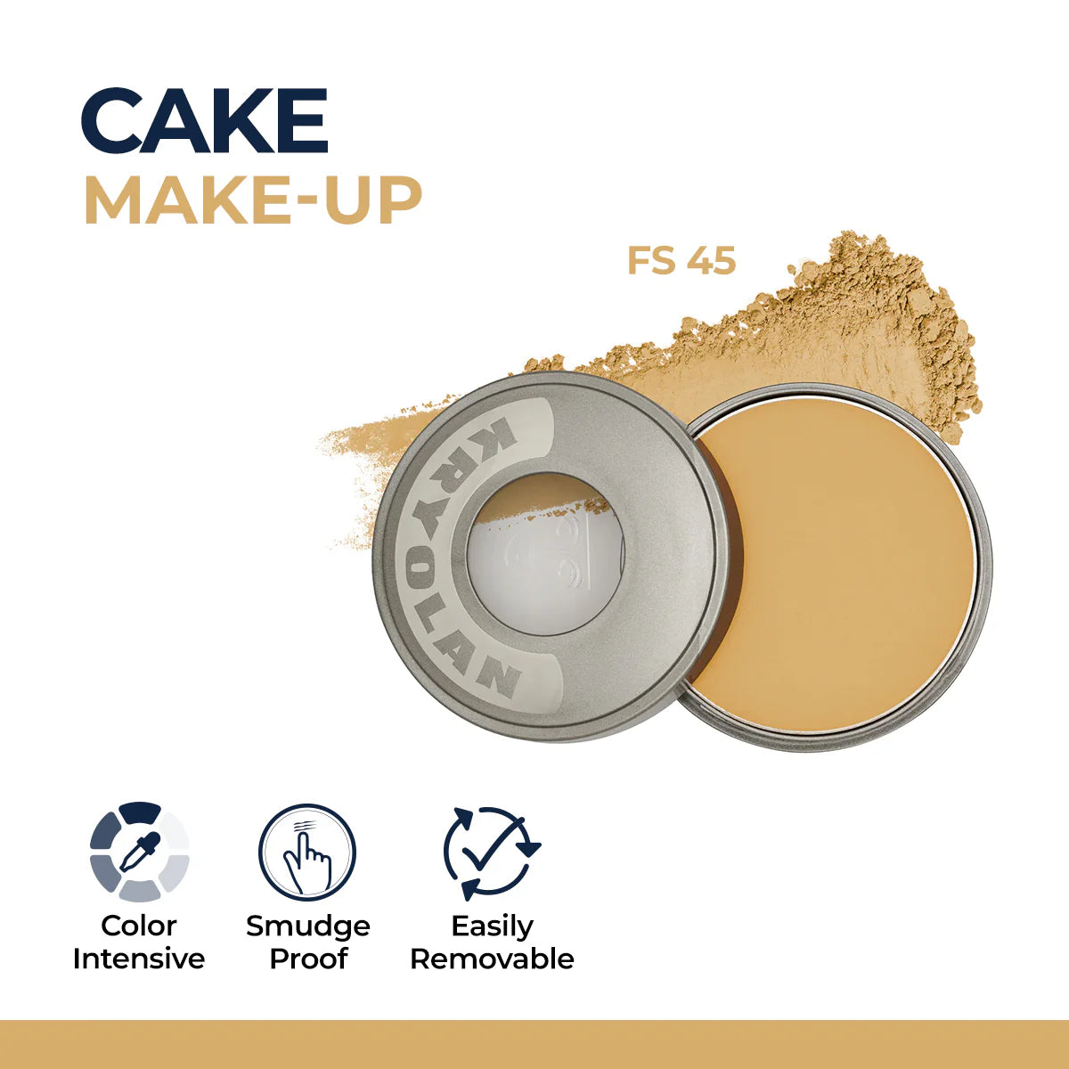 Kryolan Dry Cake Foundation – Matte Finish Compact Powder for Professional Makeup