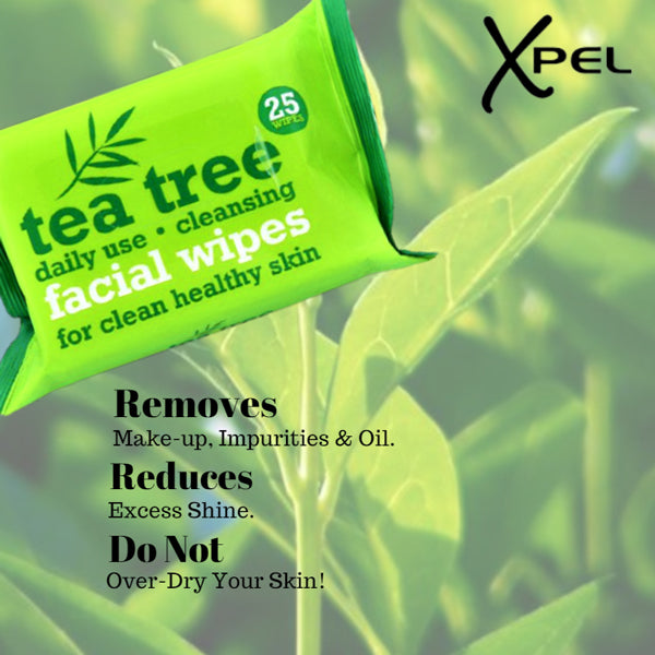 Tea Tree Facial Cleansing Wipes - Pack of 25 for Fresh, Clear, and Revitalized Skin