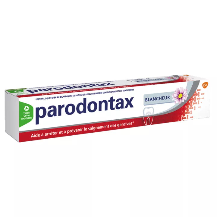 Parodontax Blancheur Toothpaste - 75ml | Advanced Whitening and Gum Care ,Made in France