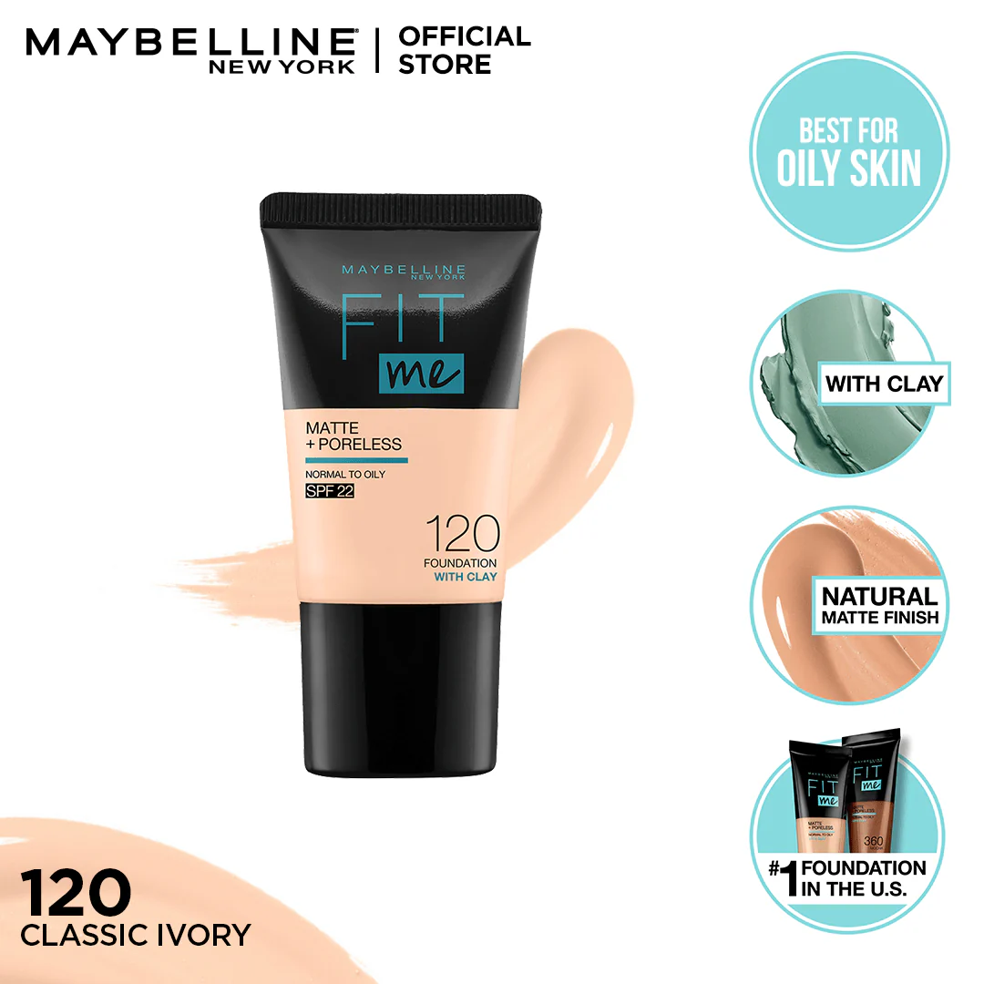 MAYBELLINE FIT ME FOUNDATION TUBE MATTE + PORELESS NORMAL TO OILY