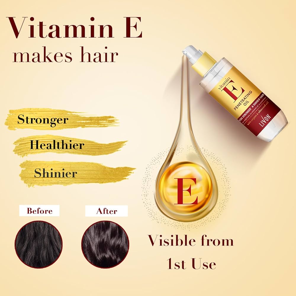 Livon Vitamin E Penetrating Serum Oil For Stronger & Thicker Hair 100ml