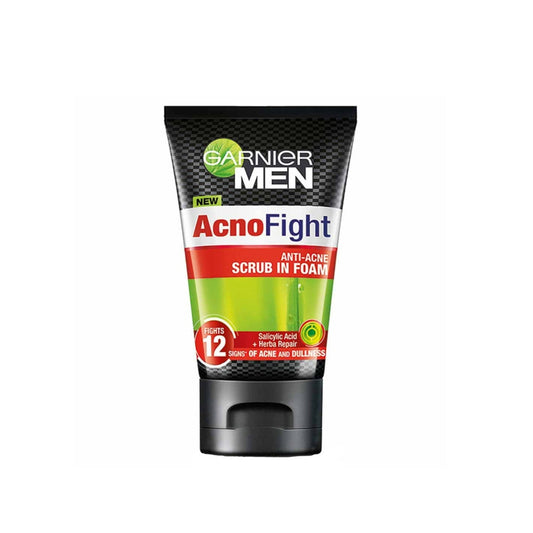 Garnier Men Acno Fight Anti-Acne Scrub in Foam: Target Breakouts and Cleanse Deeply for Clearer Skin