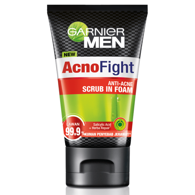 Garnier Men Acno Fight Anti-Acne Scrub in Foam: Target Breakouts and Cleanse Deeply for Clearer Skin