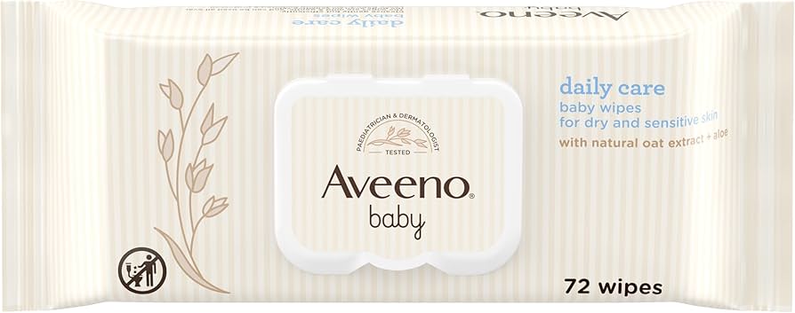 Aveeno Baby Daily Care Wipes, Unscented, 72 Wipes