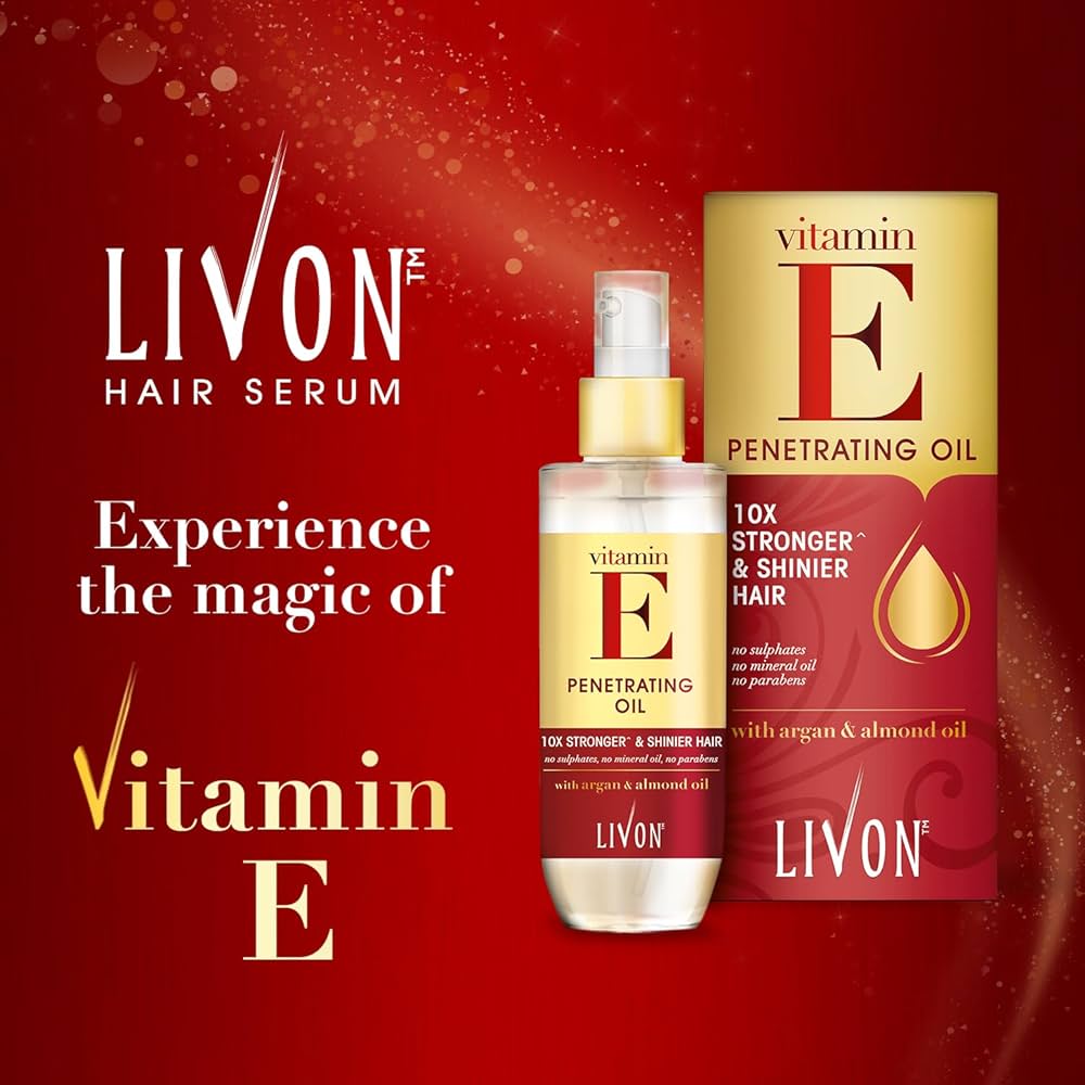 Livon Vitamin E Penetrating Serum Oil For Stronger & Thicker Hair 100ml