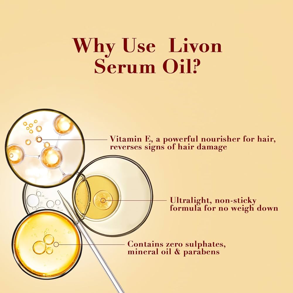 Livon Vitamin E Penetrating Serum Oil For Stronger & Thicker Hair 100ml