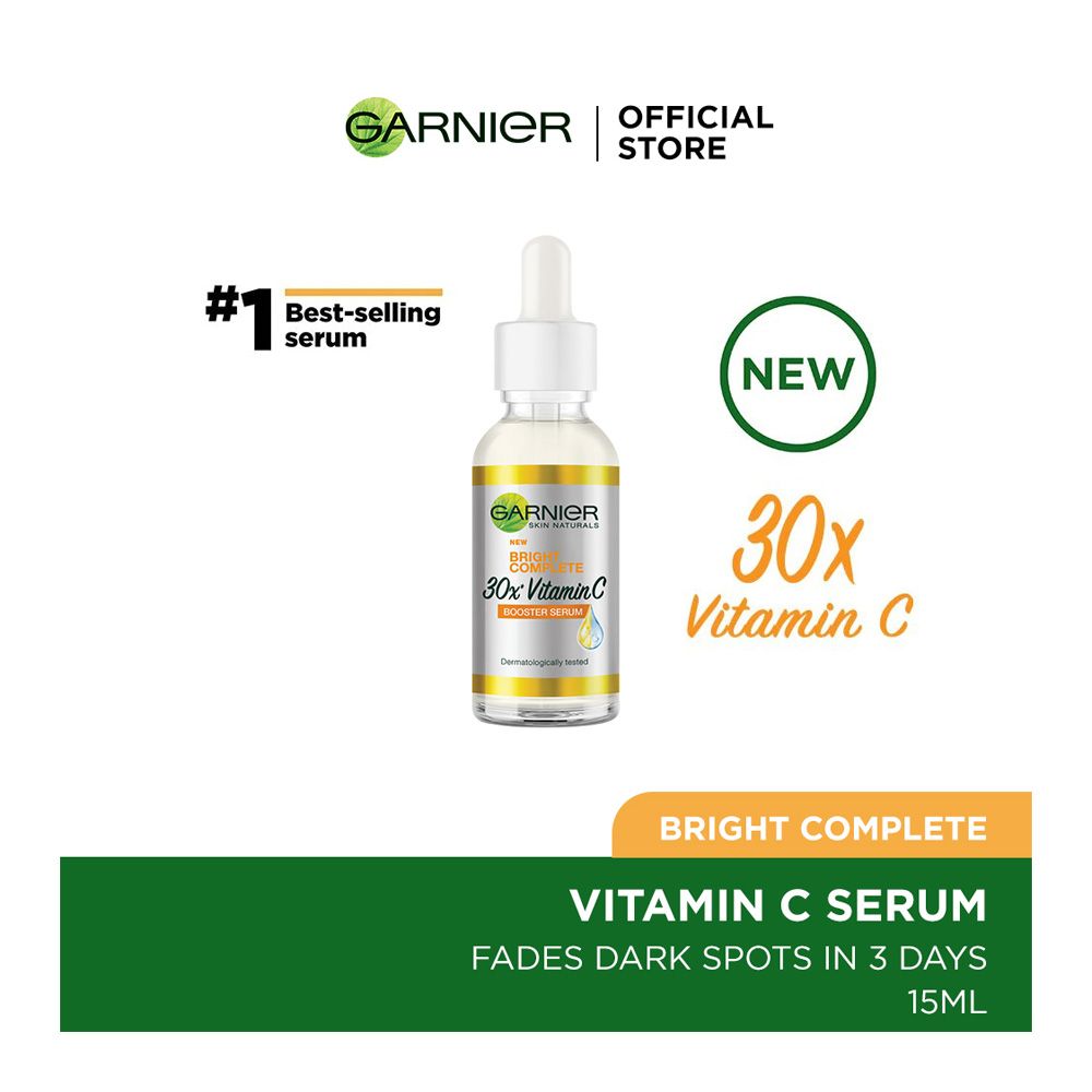 Garnier SkinActive Bright Complete 30X Vitamin C Booster Serum: Intensely Brighten and Even Out Skin Tone