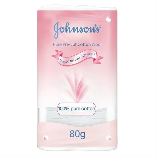 Johnson's Pure Pre-Cut Cotton Wool 80g