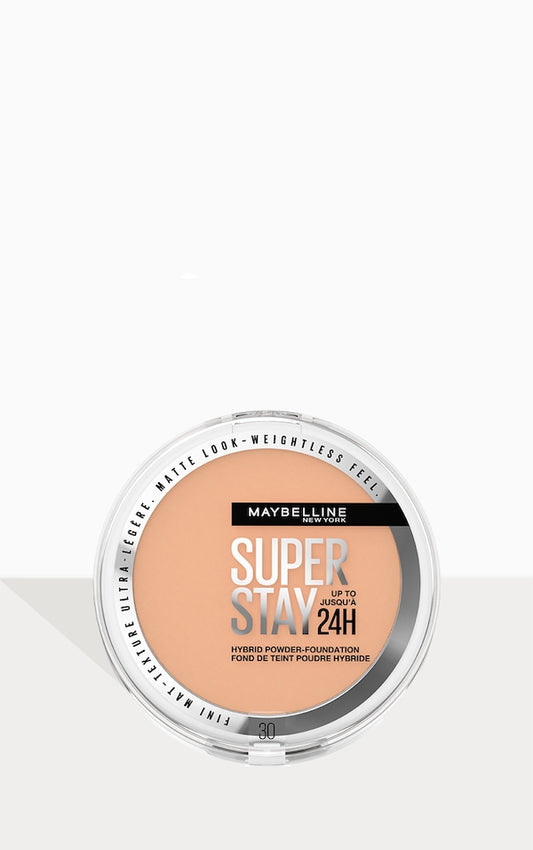 Maybelline Super Stay Up to 24HR Hybrid Powder-Foundation, Medium-to-Full Coverage Makeup, Matte Finish,
