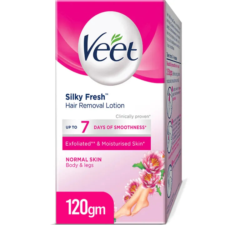 Veet Hair Removal Lotion 120g – For Sensitive, Dry & Normal Skin | Smooth & Nourished Skin