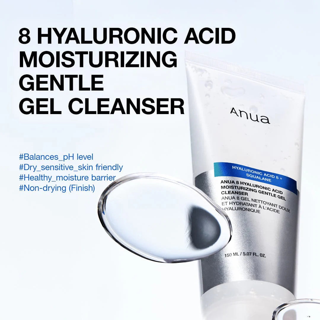 ANUA Heartleaf 8% Hyaluronic Acid Moisturizing Gentle Gel Cleanser 150ml