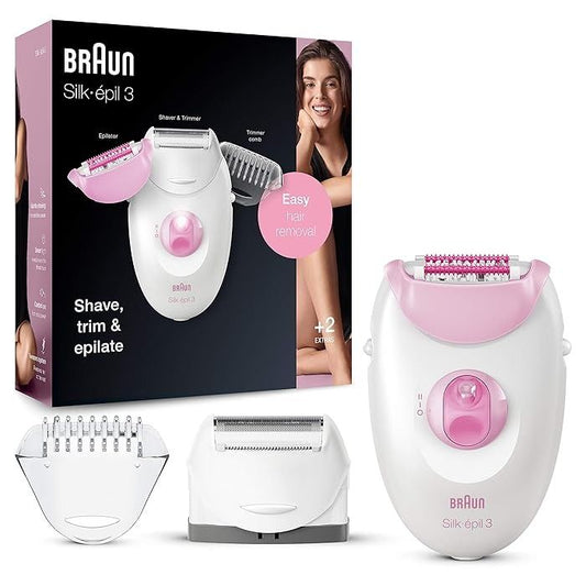 Braun Silk-épil 3: Gentle, Efficient, and Long-Lasting Hair Removal for Silky Smooth Skin,SE-410