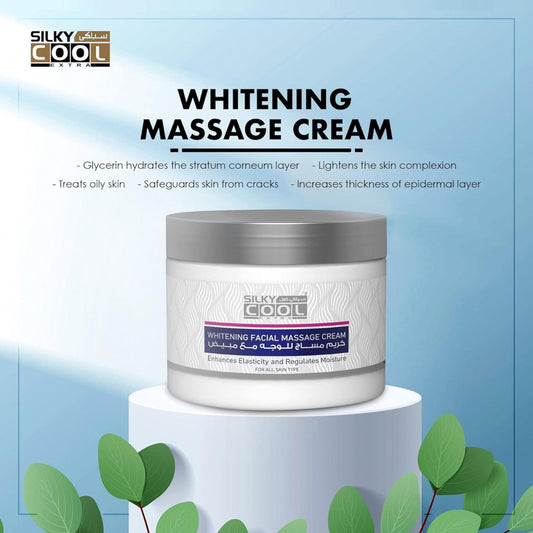 Silky Cool Whitening Radiance Facial Massage Cream - Brightening, Nourishing, and Skin Revitalizing Formula 350ml