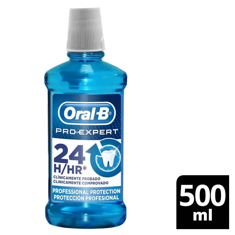 Oral-B Pro-Expert Professional Mouthwash 500ml for Advanced Oral Hygiene, Long-Lasting Freshness, and Complete Cavity Protection